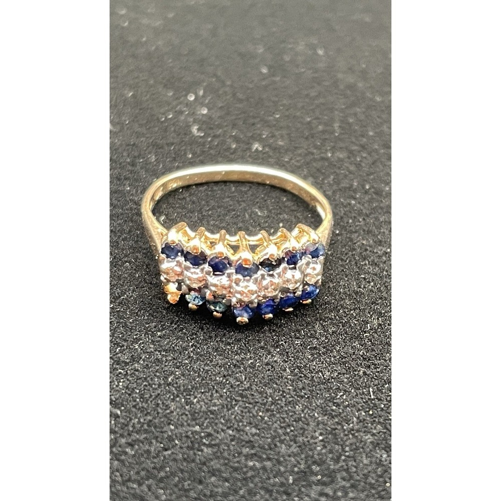 Vintage 1970s Ring Pranda North America Inc Sapphire Diamond 10k 2.52g Gold READ - Picture 2 of 9